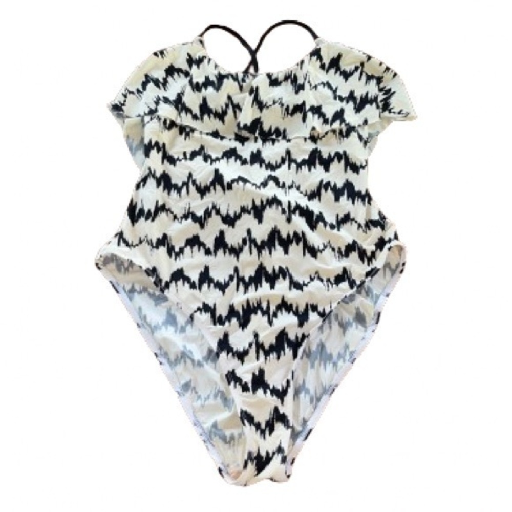 Tart Swim black and white abstract design one piece swimsuit